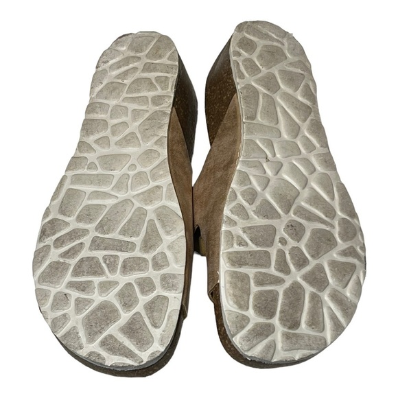 A. Giannetti Rose Gold Pin Buckle Leather Cork Slides Sz 10 Trendy Summer Sandal - Picture 6 of 8